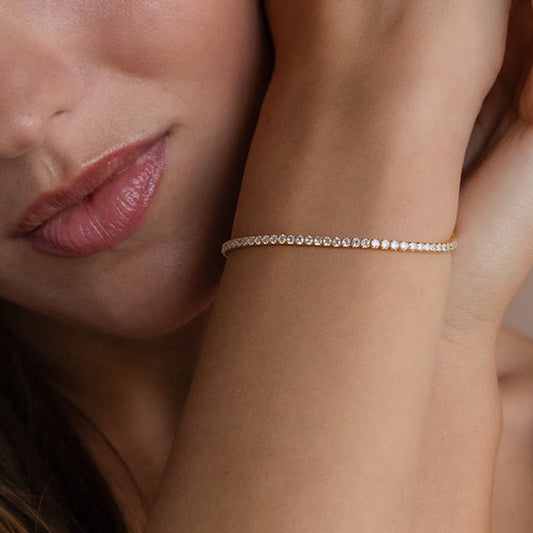 Single row diamond light luxury bracelet 12th birthday lucky stone