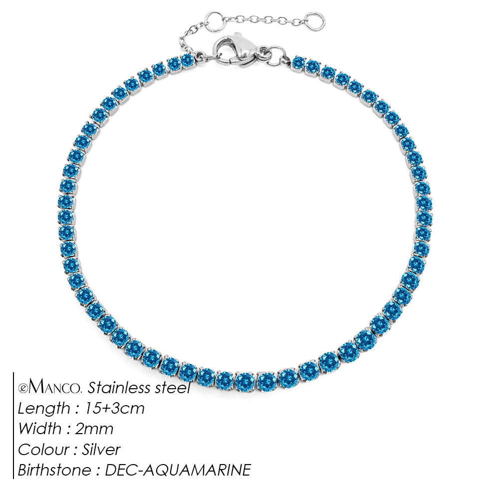 Single row diamond light luxury bracelet 12th birthday lucky stone