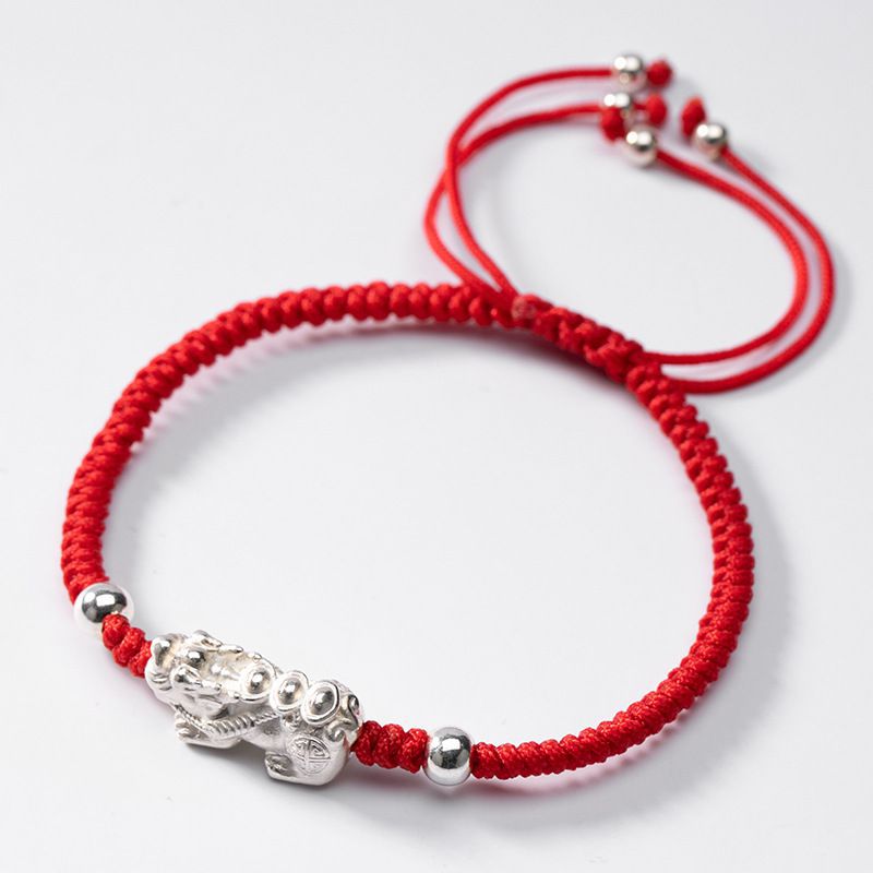 Buddha & Karma Red String Silver Pixiu Bracelet - Attract Windfall Luck