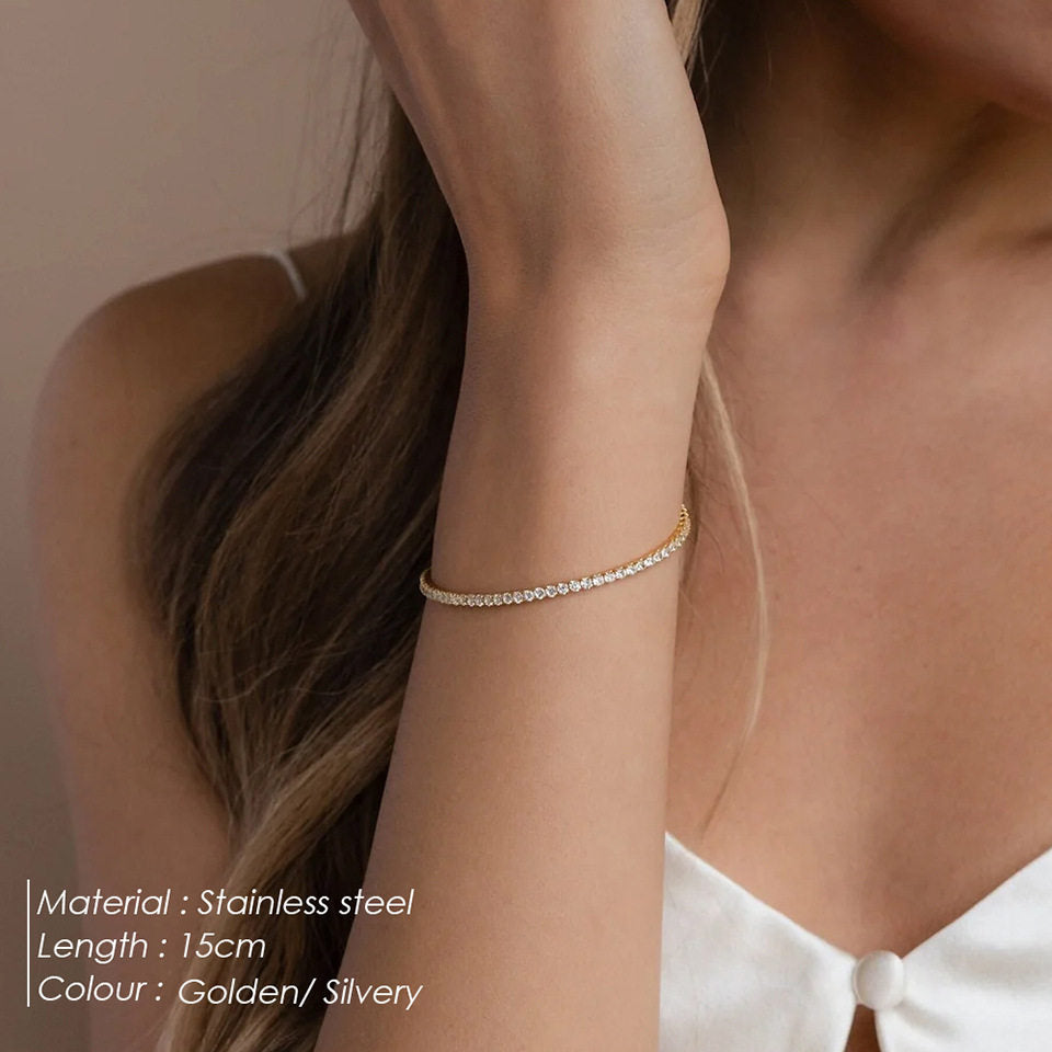 Single row diamond light luxury bracelet 12th birthday lucky stone