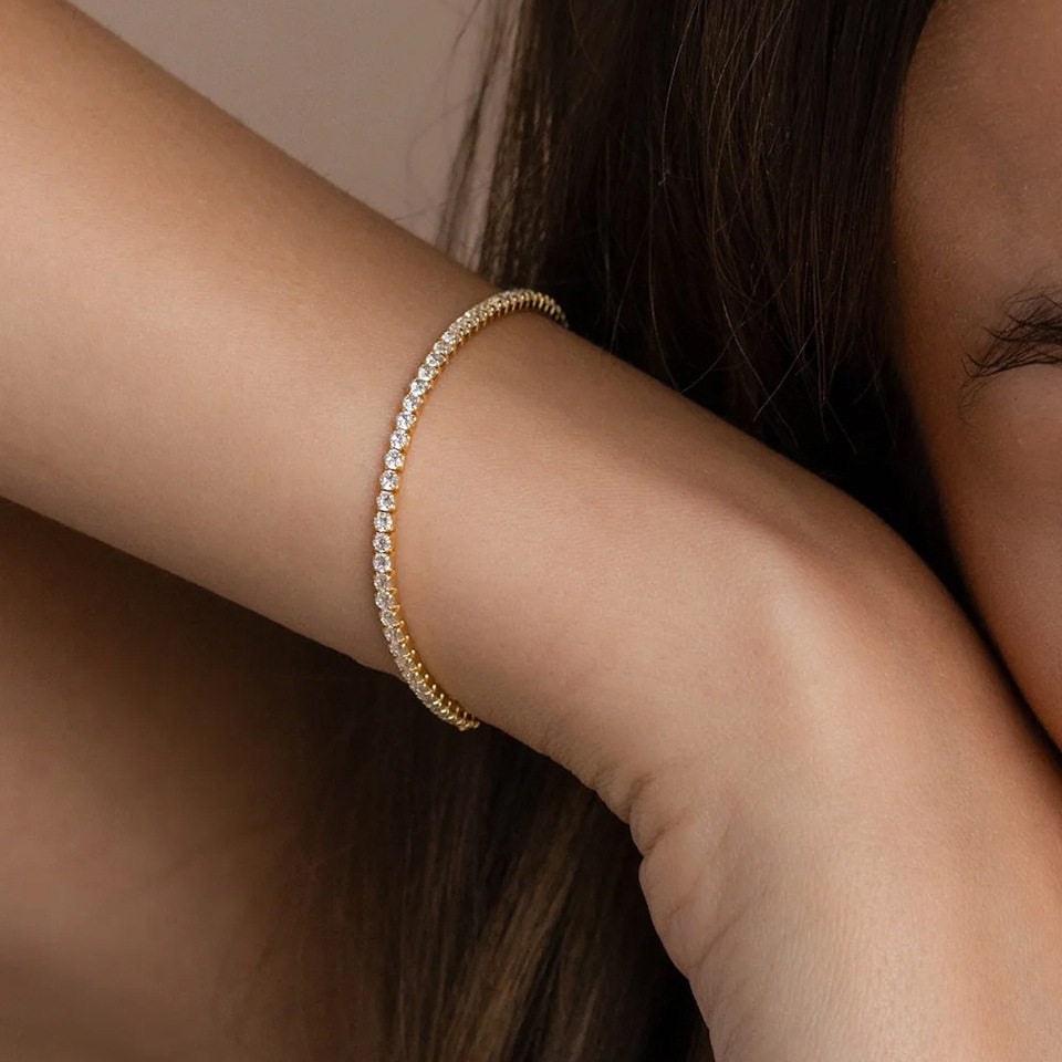 Single row diamond light luxury bracelet 12th birthday lucky stone