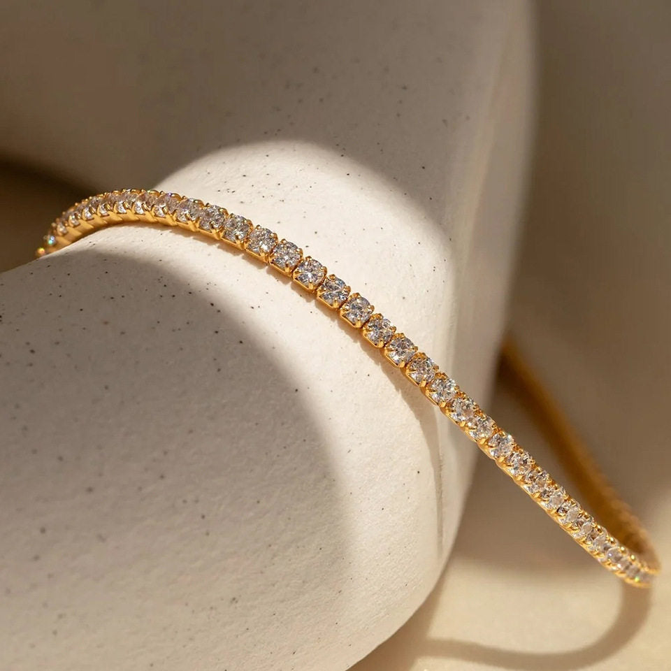 Single row diamond light luxury bracelet 12th birthday lucky stone
