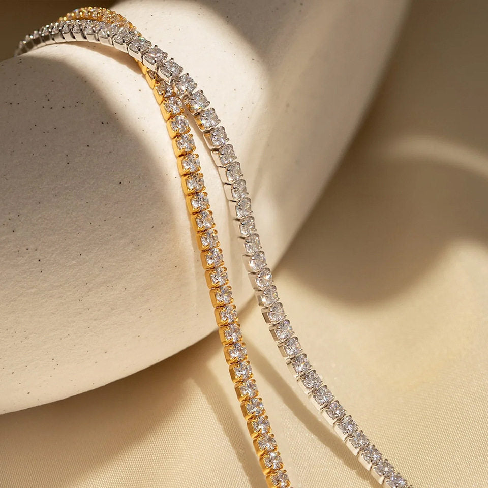 Single row diamond light luxury bracelet 12th birthday lucky stone