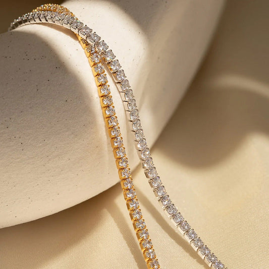 Single row diamond light luxury bracelet 12th birthday lucky stone