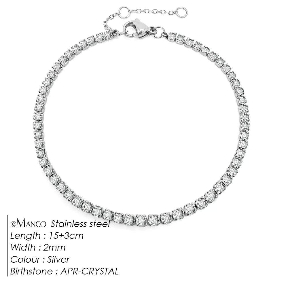 Single row diamond light luxury bracelet 12th birthday lucky stone
