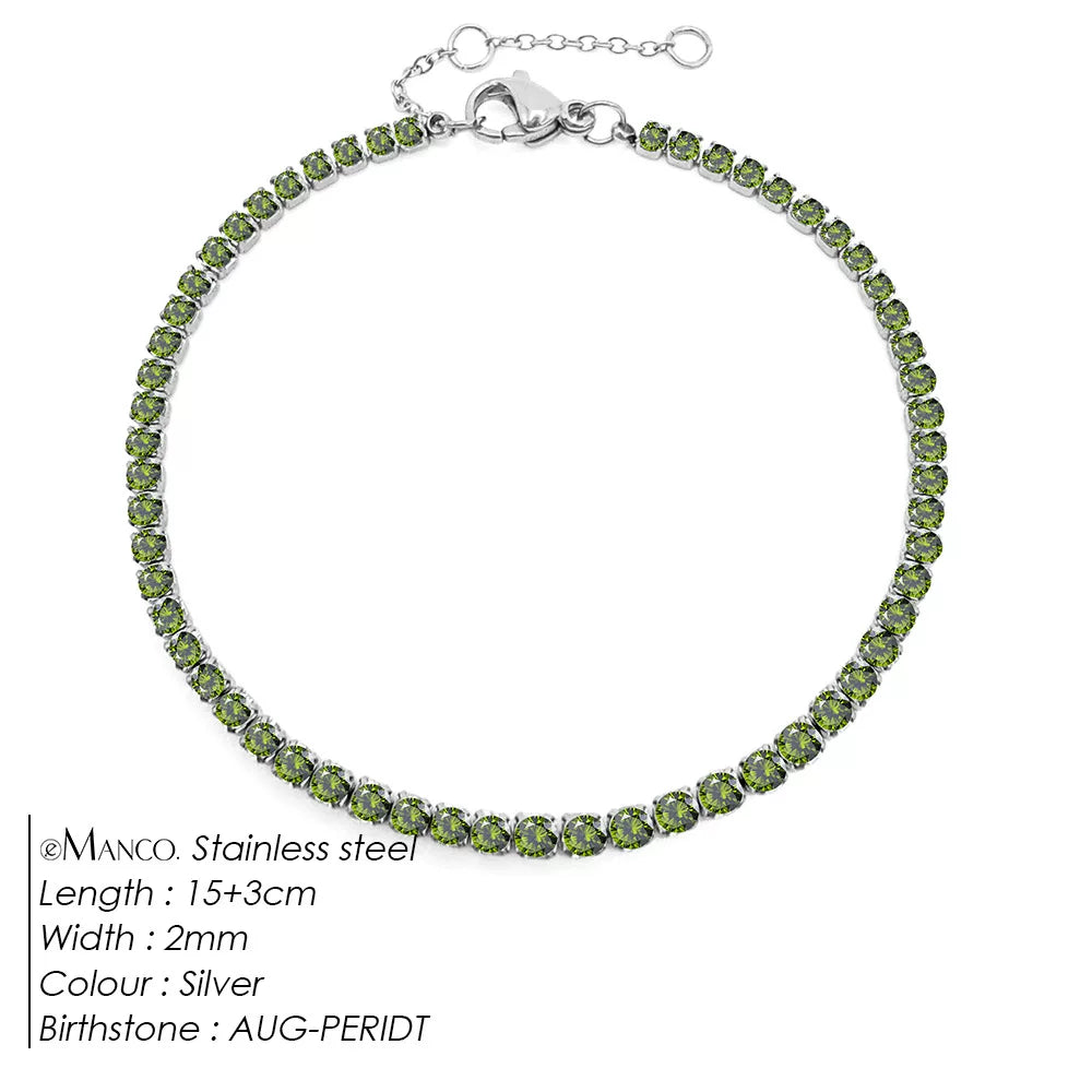 Single row diamond light luxury bracelet 12th birthday lucky stone