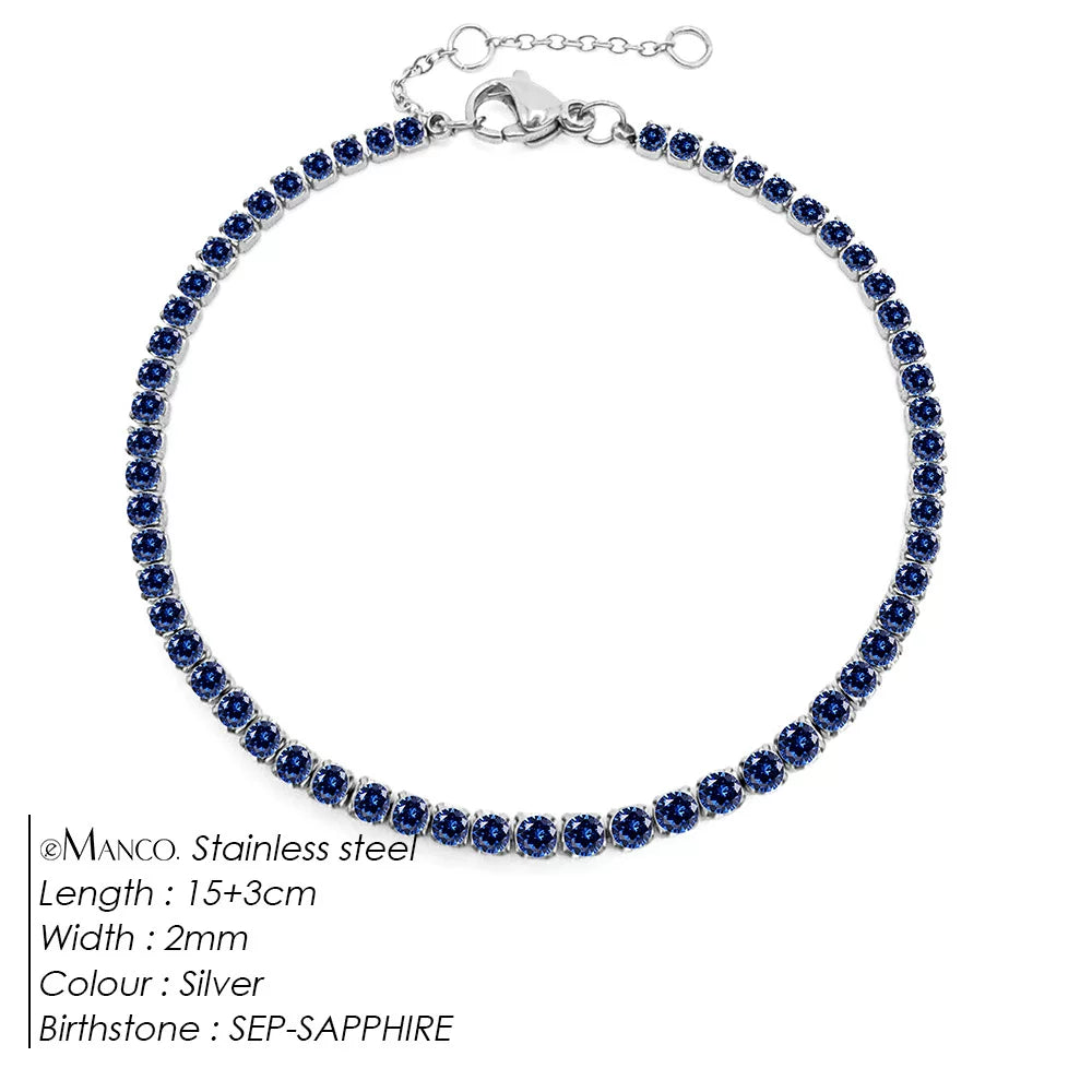 Single row diamond light luxury bracelet 12th birthday lucky stone