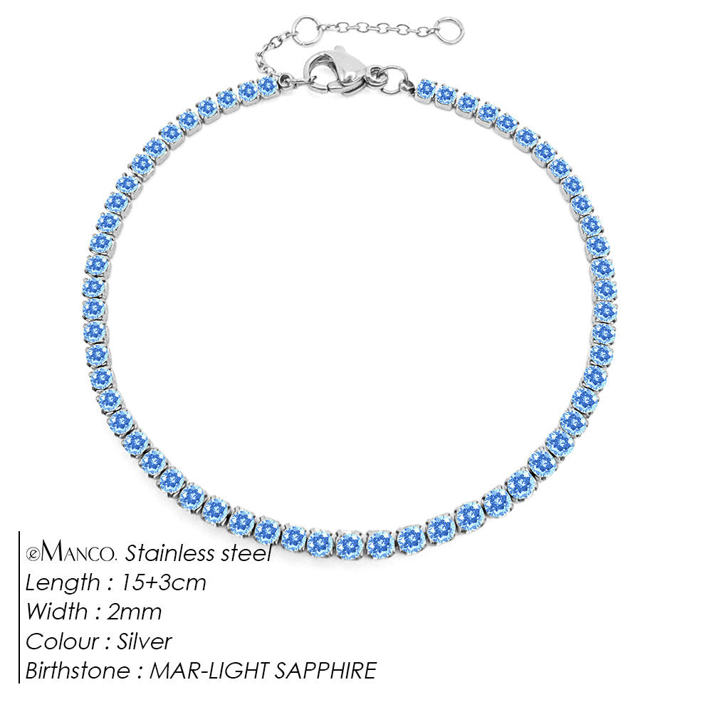 Single row diamond light luxury bracelet 12th birthday lucky stone