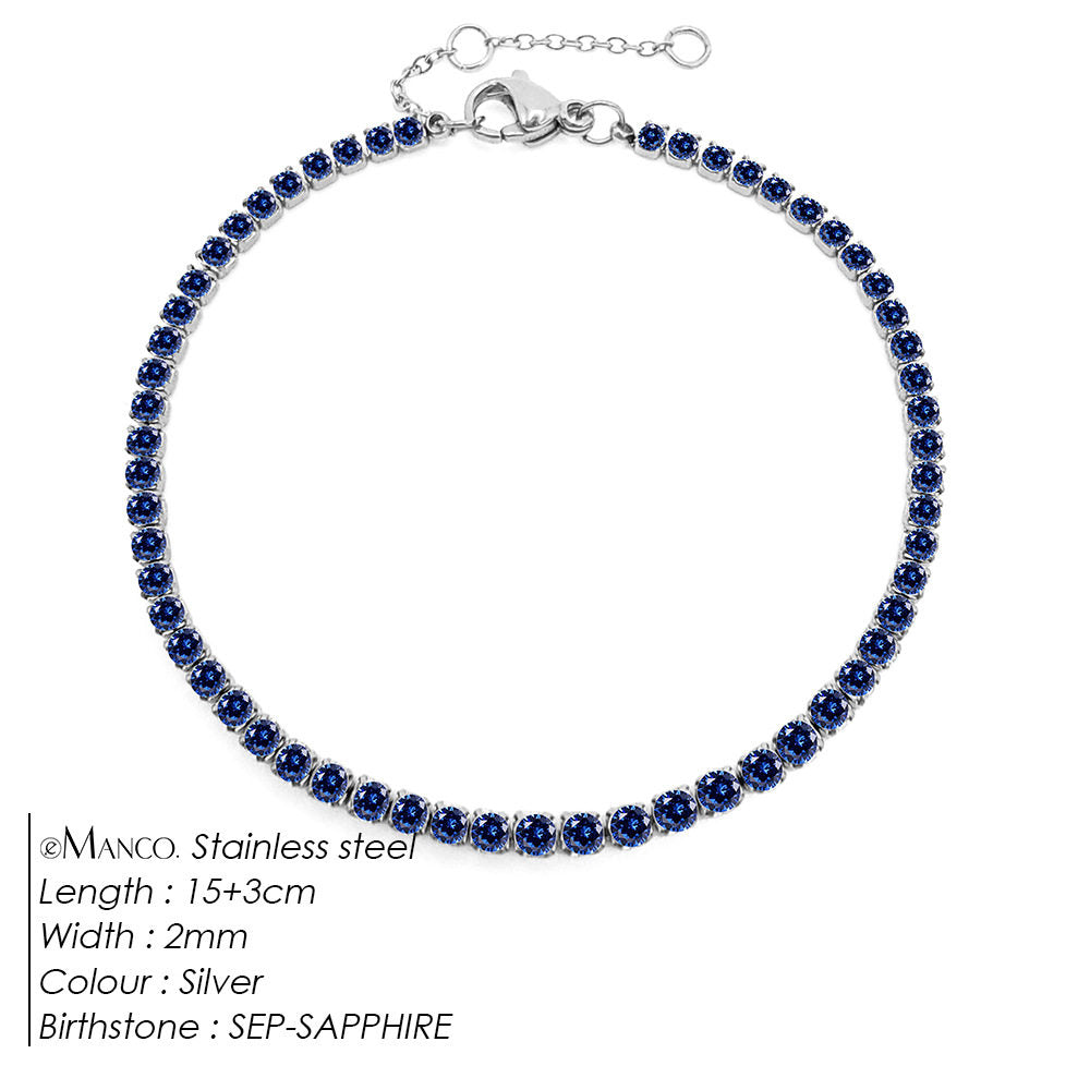 Single row diamond light luxury bracelet 12th birthday lucky stone