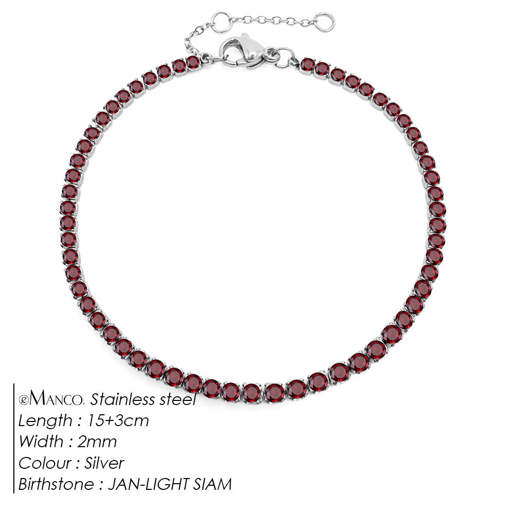 Single row diamond light luxury bracelet 12th birthday lucky stone