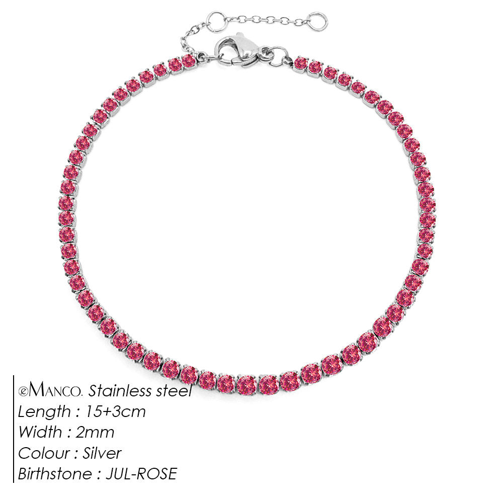 Single row diamond light luxury bracelet 12th birthday lucky stone