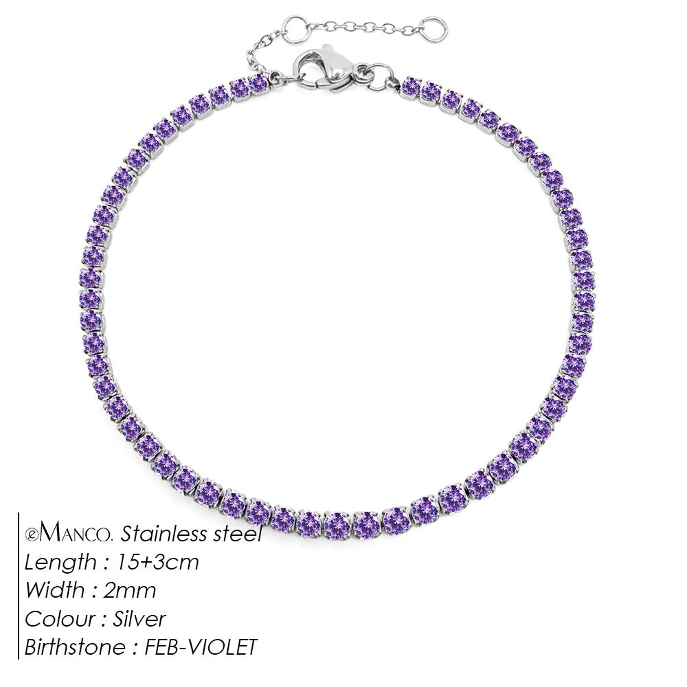 Single row diamond light luxury bracelet 12th birthday lucky stone