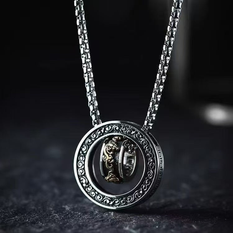 Pisces necklace with double rings to attract wealth + pendant