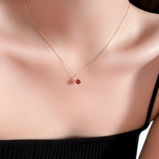 Garnet necklace exquisite retro red zircon choker chain