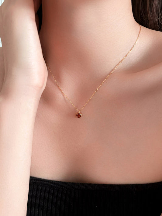 Garnet necklace exquisite retro red zircon choker chain