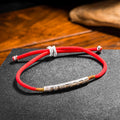 Tibetan Red String Bracelet - Buddhist Six-Syllable Mantra