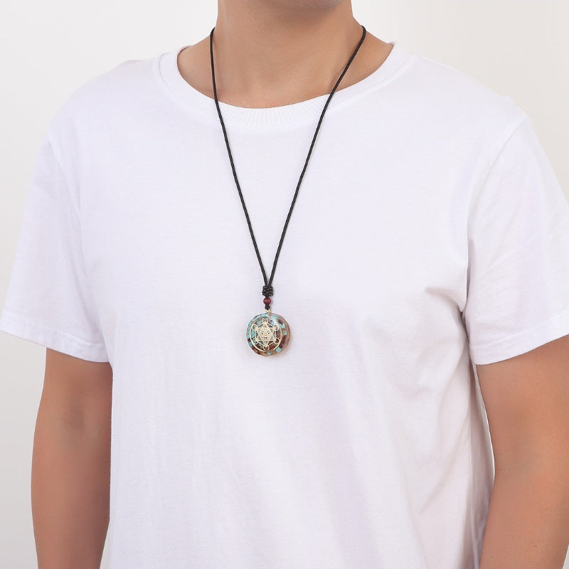 Archangel Metatron Orgonite Pendant - Turquoise Necklace