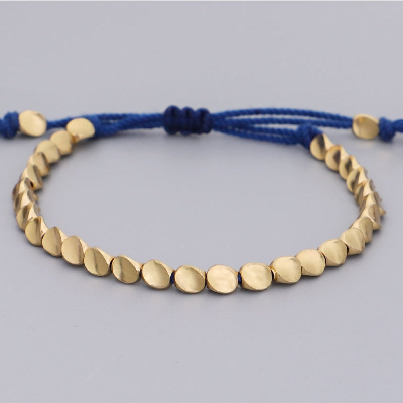 Blue Copper Beads Bracelet Set