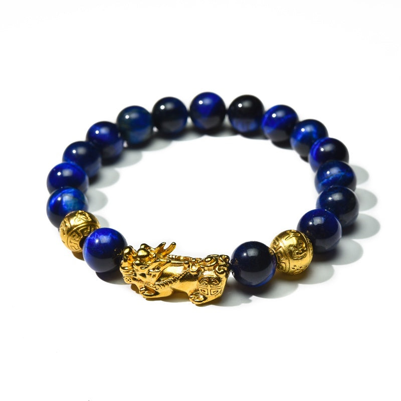 Blue Tiger Eye Pixiu Bracelet - Wealth & Confidence