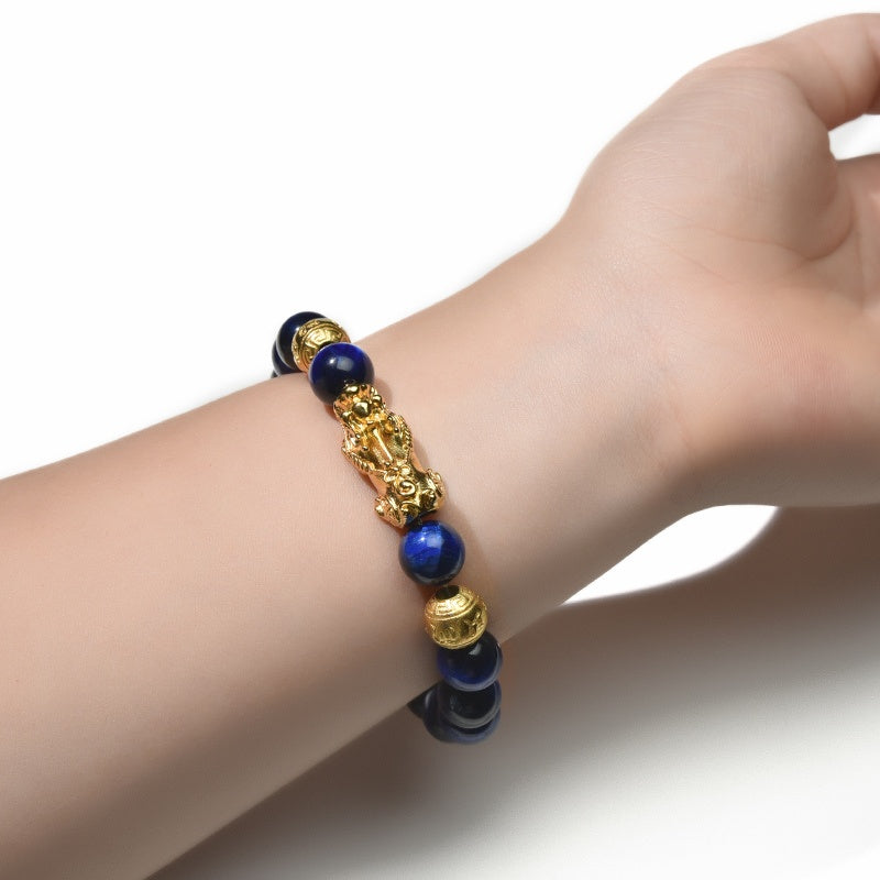 Blue Tiger Eye Pixiu Bracelet - Wealth & Confidence