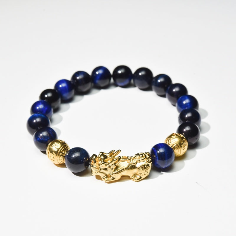 Blue Tiger Eye Pixiu Bracelet - Wealth & Confidence