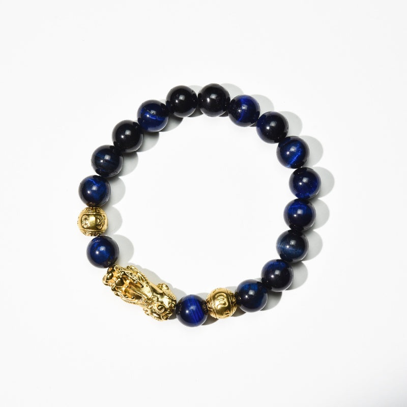Blue Tiger Eye Pixiu Bracelet - Wealth & Confidence