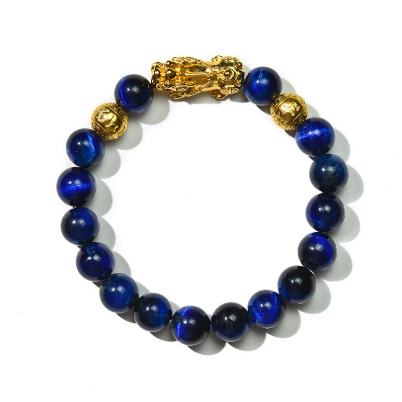 Blue Tiger Eye Pixiu Bracelet - Wealth & Confidence