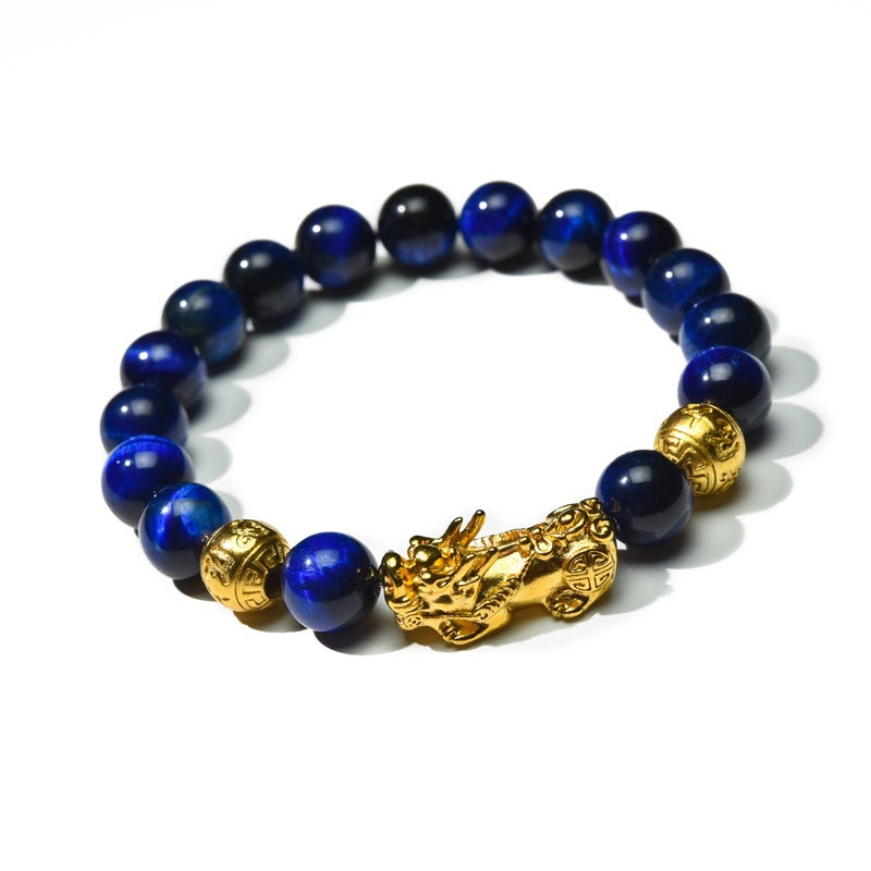Blue Tiger Eye Pixiu Bracelet - Wealth & Confidence