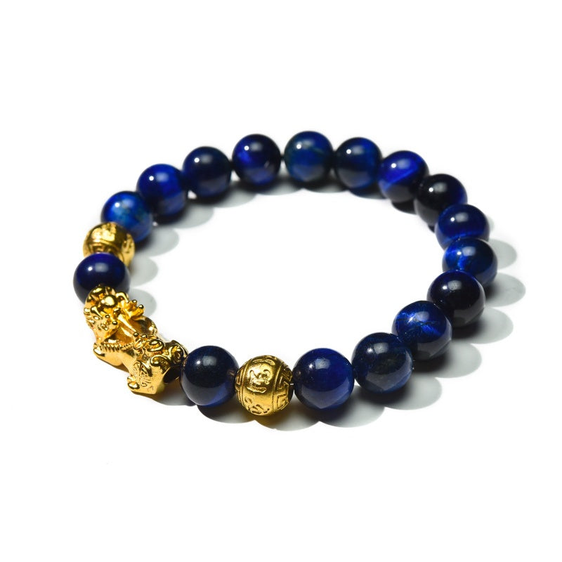 Blue Tiger Eye Pixiu Bracelet - Wealth & Confidence