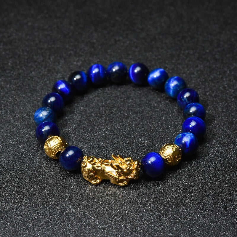 Blue Tiger Eye Pixiu Bracelet - Wealth & Confidence