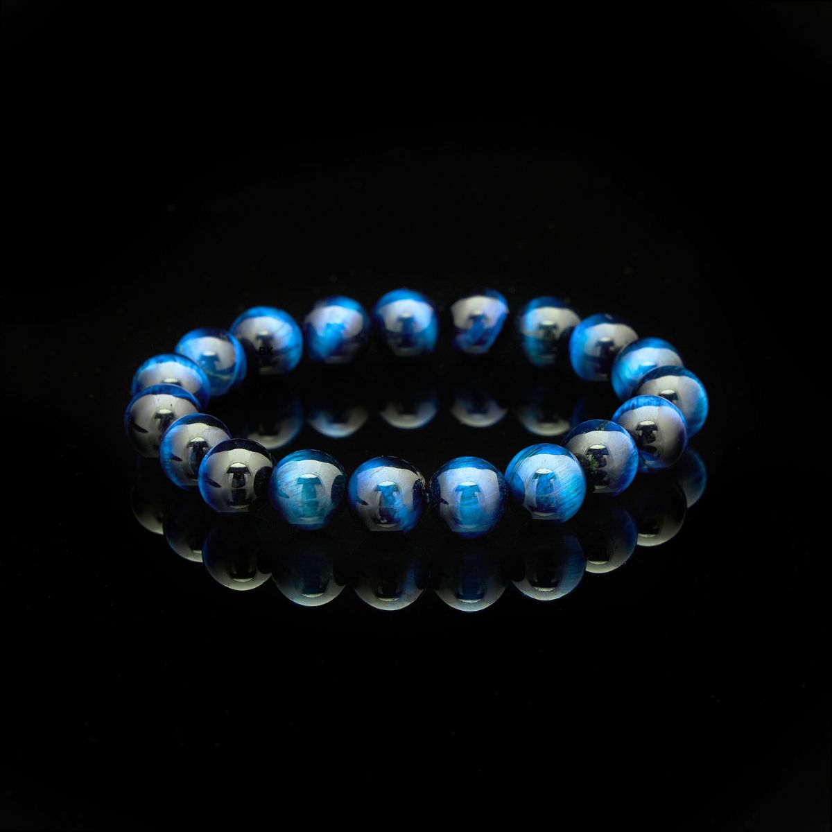 Bracciale in occhio di tigre blu - Fiducia e creatività