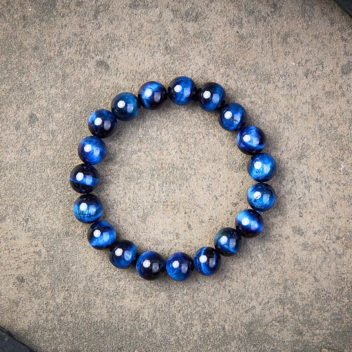 Bracciale in occhio di tigre blu - Fiducia e creatività