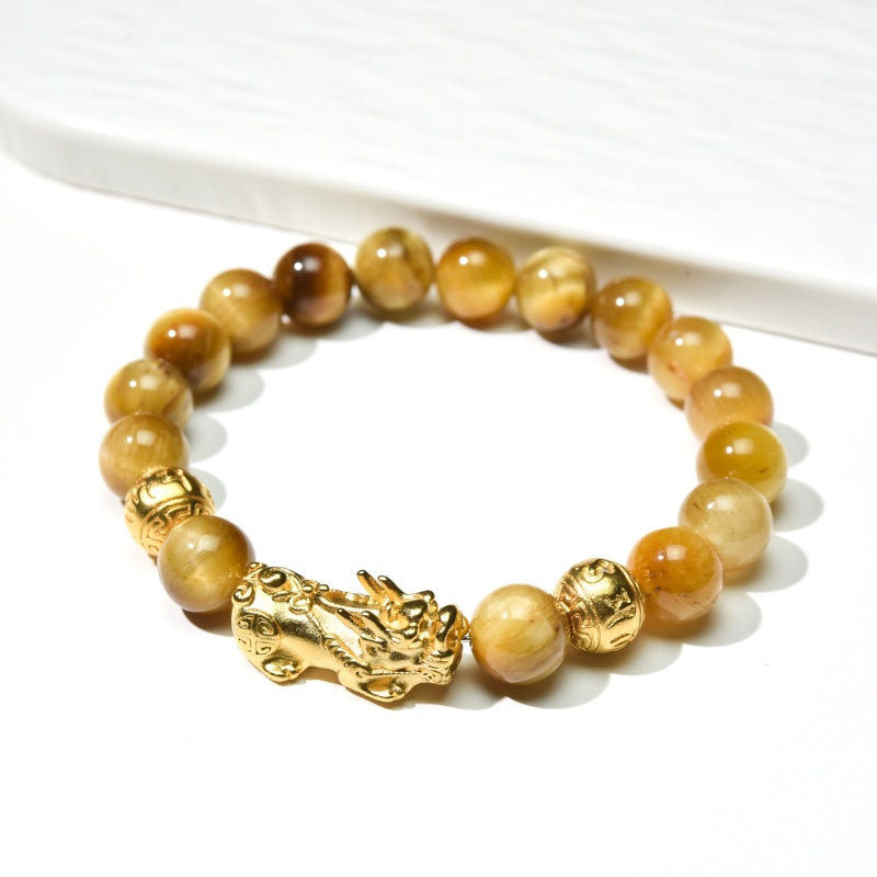 Exclusive: Gold Tiger Eye Pixiu Bracelet