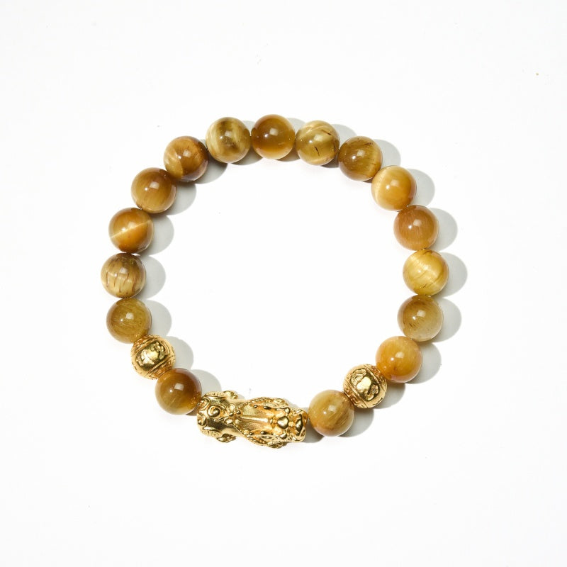 Exclusive: Gold Tiger Eye Pixiu Bracelet