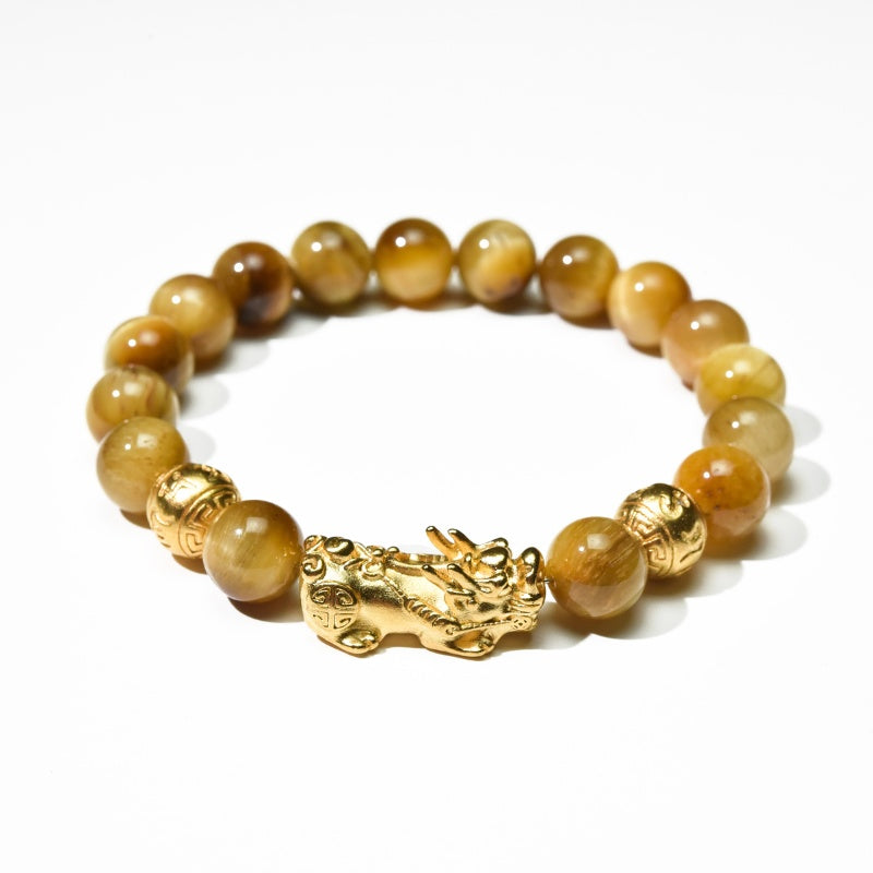 Exclusive: Gold Tiger Eye Pixiu Bracelet