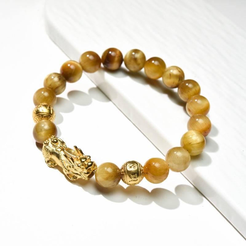 Exclusive: Gold Tiger Eye Pixiu Bracelet