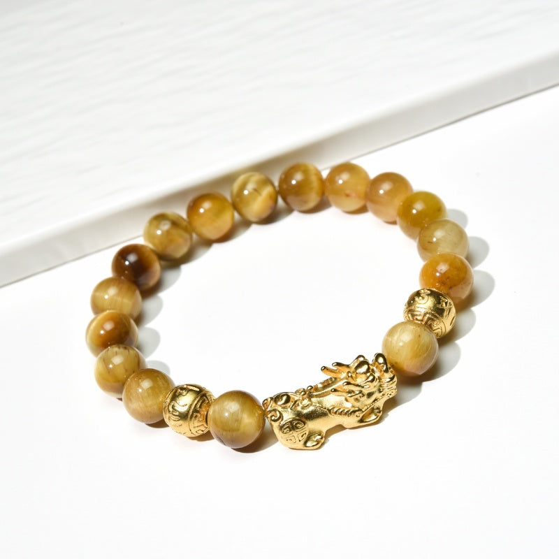 Exclusive: Gold Tiger Eye Pixiu Bracelet