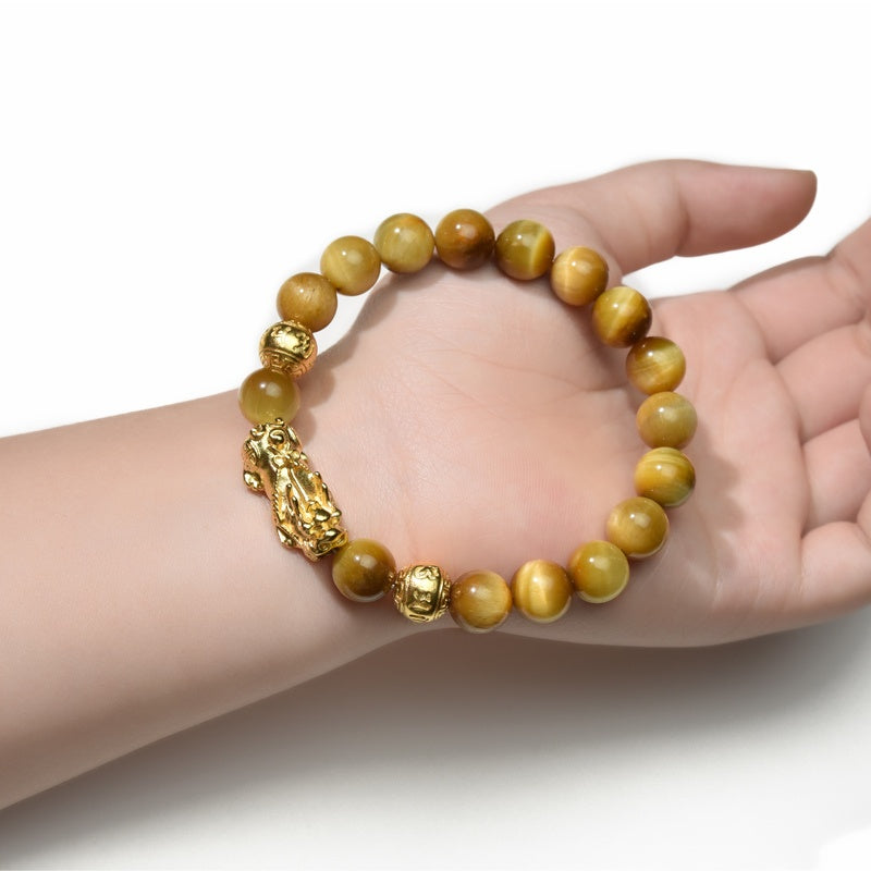 Exclusive: Gold Tiger Eye Pixiu Bracelet