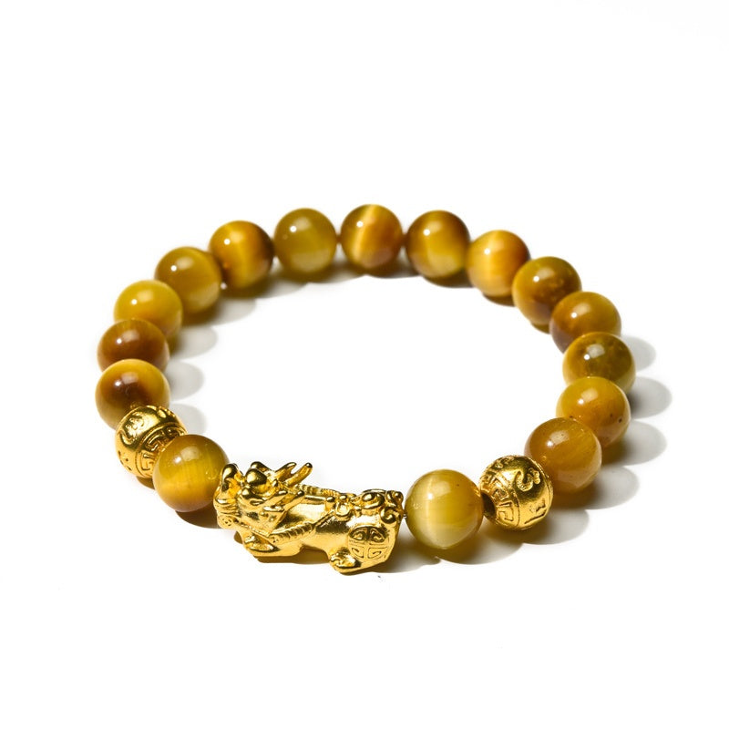 Exclusive: Gold Tiger Eye Pixiu Bracelet