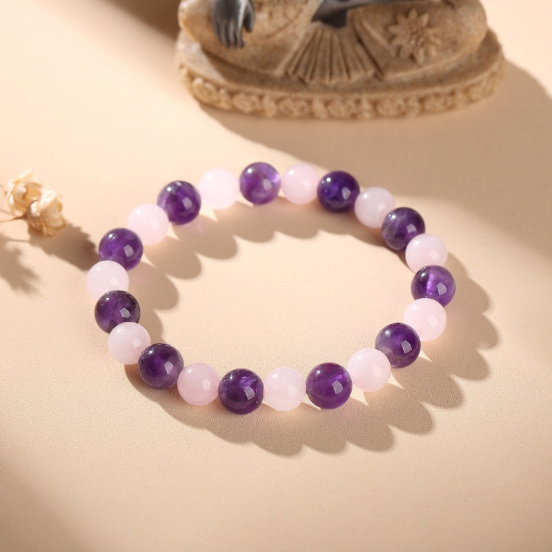 Gratitude Bracelet – Amethyst, Rose Quartz