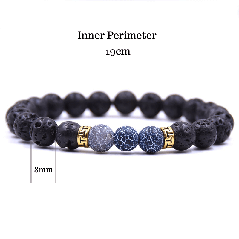 Bracciale in pietra lavica per la messa a terra - Calmante e radicante