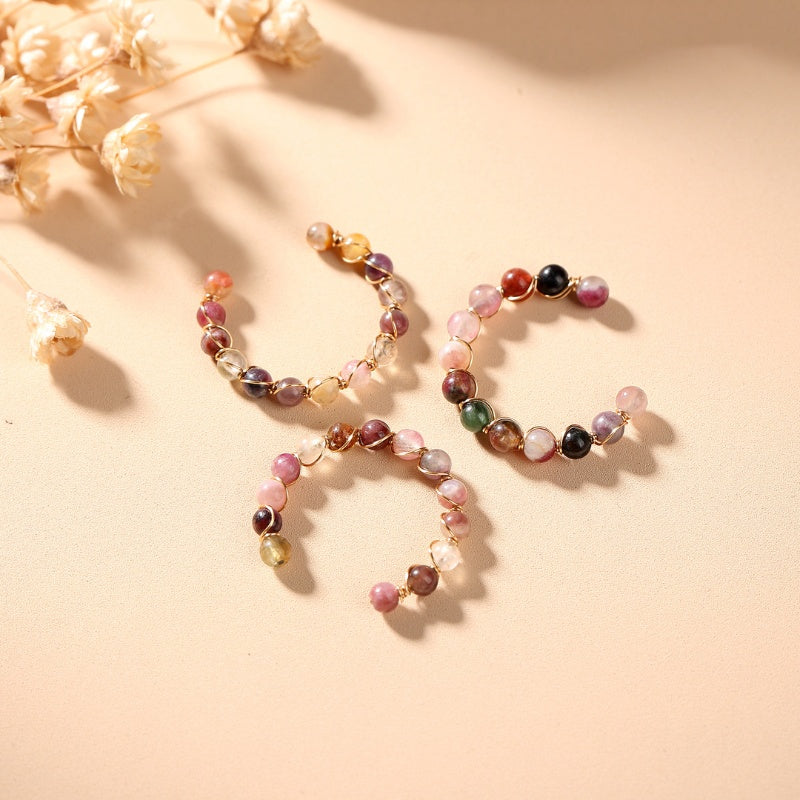 Esclusivo: Anello con tormalina - Anelli con perline di cristallo curative naturali