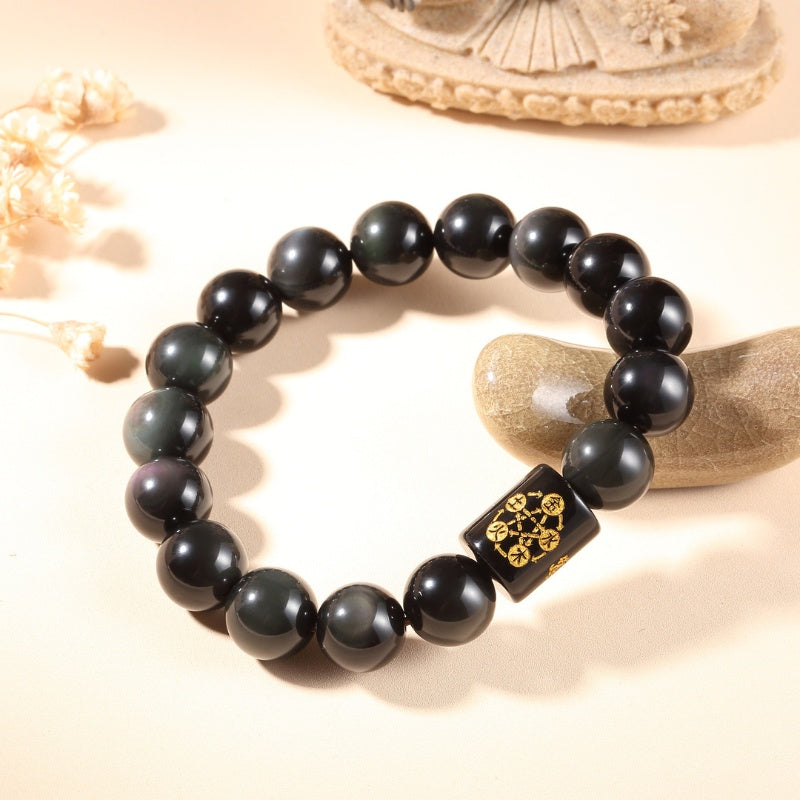Exclusive: Natural Rainbow Obsidian Healing Bracelet