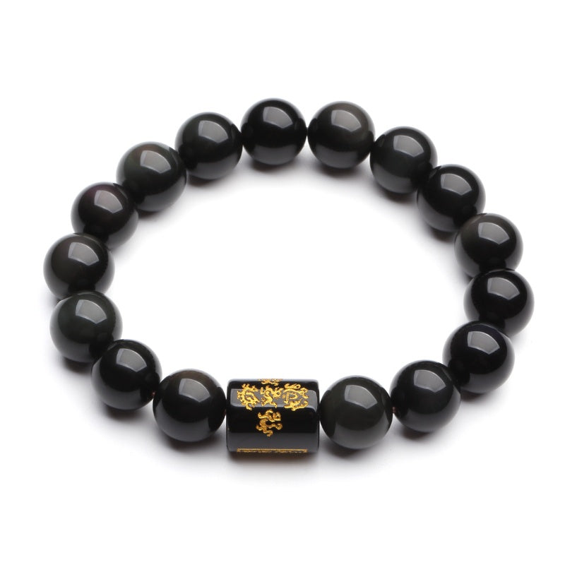 Exclusive: Natural Rainbow Obsidian Healing Bracelet