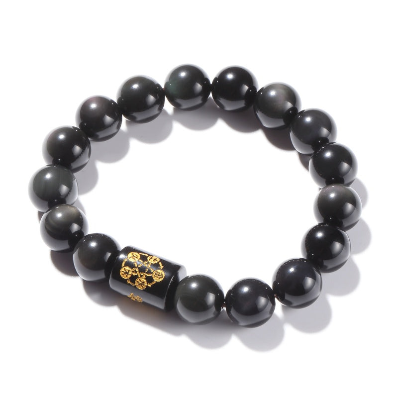 Exclusive: Natural Rainbow Obsidian Healing Bracelet