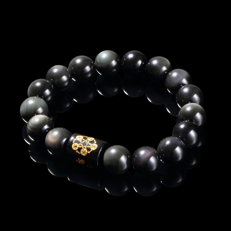 Exclusive: Natural Rainbow Obsidian Healing Bracelet