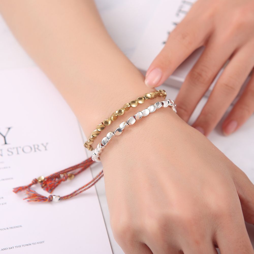 Braccialetto tibetano con perline di rame fatto a mano - Per guarigione, forza e protezione