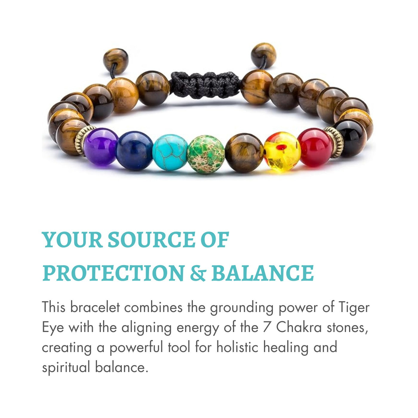 Bracciale Chakra Occhio di Tigre - Protezione ed Equilibrio