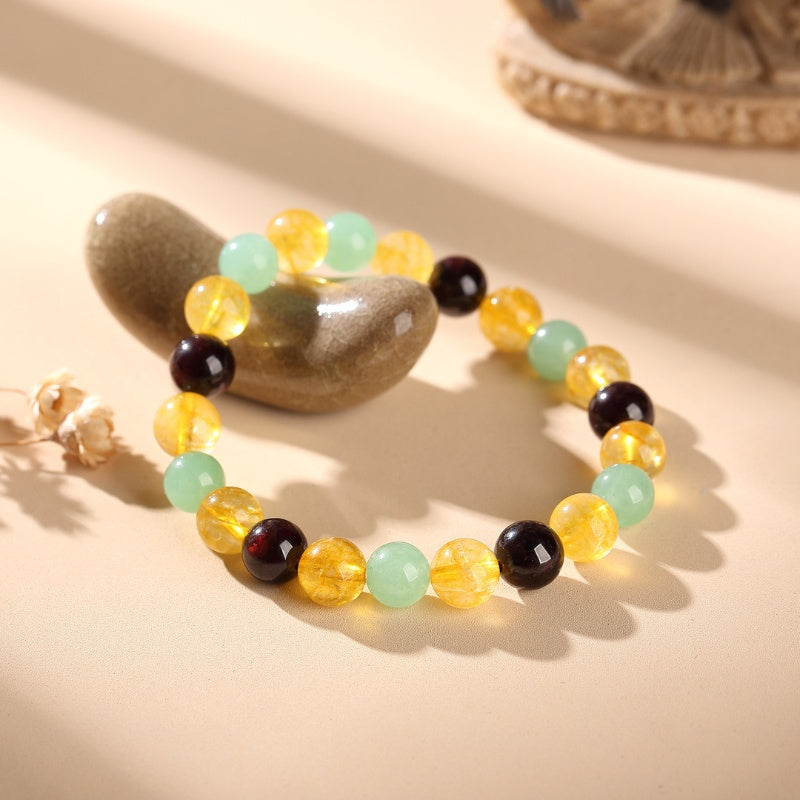 Triple Success Bracelet – Citrine, Aventurine, Garnet