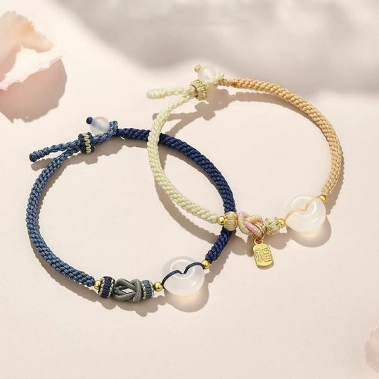 White Agate Fu Couple Bracelets - Give the Gift of Luck
